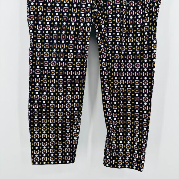 J. Crew Size 6 Navy Blue Geometric Printed Side Zip Winnie Capri Pants - Picture 3 of 8